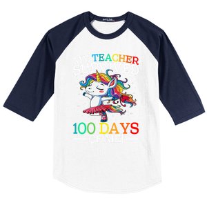 My Teacher Survived 100 Days Of Me Unicorn Gift Baseball Sleeve Shirt