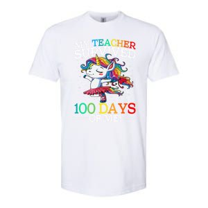 My Teacher Survived 100 Days Of Me Unicorn Gift Softstyle CVC T-Shirt