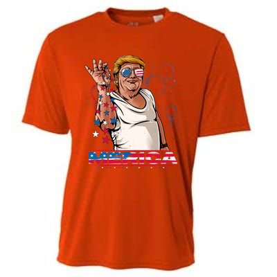 Merica Trump Salt Meme Bae Patriotic 4th Of July Funny Trump Funny Gift Cooling Performance Crew T-Shirt