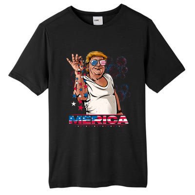 Merica Trump Salt Meme Bae Patriotic 4th Of July Funny Trump Funny Gift Tall Fusion ChromaSoft Performance T-Shirt