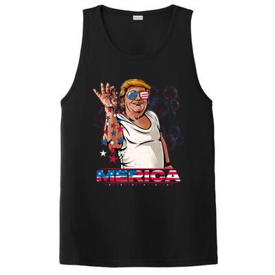 Merica Trump Salt Meme Bae Patriotic 4th Of July Funny Trump Funny Gift PosiCharge Competitor Tank