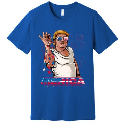 Merica Trump Salt Meme Bae Patriotic 4th Of July Funny Trump Funny Gift Premium T-Shirt