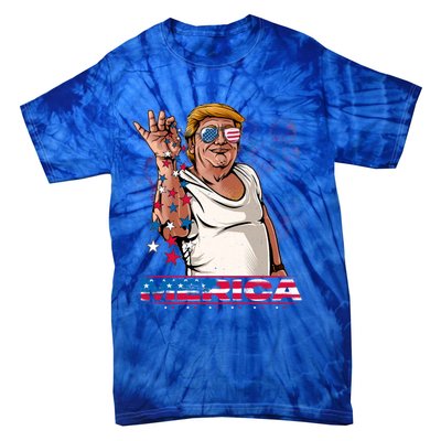 Merica Trump Salt Meme Bae Patriotic 4th Of July Funny Trump Funny Gift Tie-Dye T-Shirt