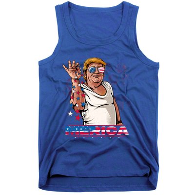 Merica Trump Salt Meme Bae Patriotic 4th Of July Funny Trump Funny Gift Tank Top