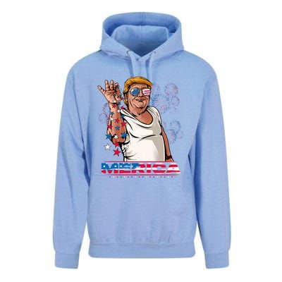 Merica Trump Salt Meme Bae Patriotic 4th Of July Funny Trump Funny Gift Unisex Surf Hoodie