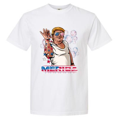 Merica Trump Salt Meme Bae Patriotic 4th Of July Funny Trump Funny Gift Garment-Dyed Heavyweight T-Shirt