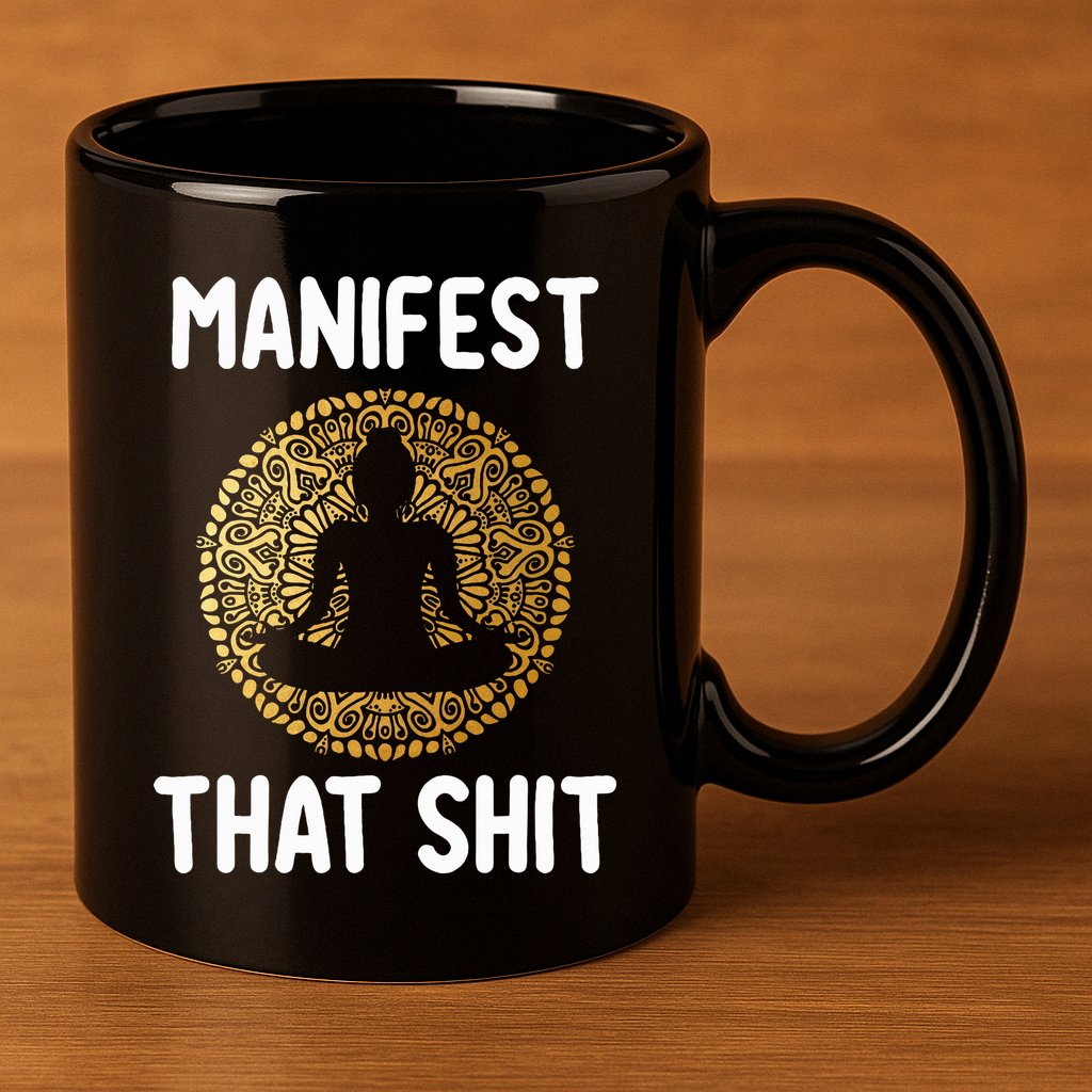 Manifest That Shit Law Of Attraction Funny Spiritual Gift  11oz C Handle Ceramic Mug