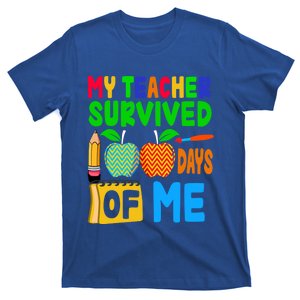 My Teacher Survived 100 Days Of Me Gift Teachers Students Gift T-Shirt