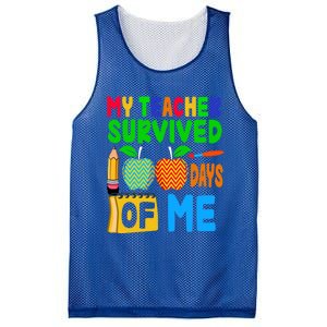 My Teacher Survived 100 Days Of Me Gift Teachers Students Gift Mesh Reversible Basketball Jersey Tank