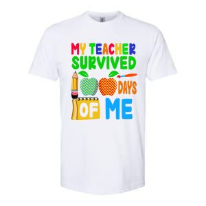 My Teacher Survived 100 Days Of Me Gift Teachers Students Gift Softstyle CVC T-Shirt