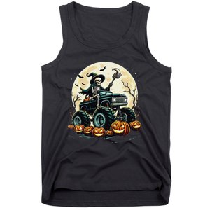 Monster Truck Skeleton Halloween Scary Skeleton Mummy Tank Top