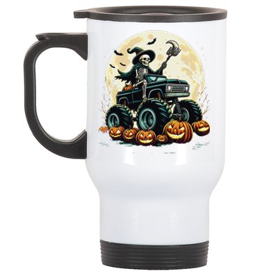 Monster Truck Skeleton Halloween Scary Skeleton Mummy Stainless Steel Travel Mug