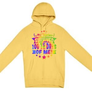 My Teacher Survived 100 Days Of Me! Happy 100 Days Tie Dye Meaningful Gift Premium Pullover Hoodie