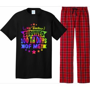 My Teacher Survived 100 Days Of Me! Happy 100 Days Tie Dye Meaningful Gift Pajama Set