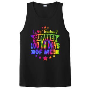 My Teacher Survived 100 Days Of Me! Happy 100 Days Tie Dye Meaningful Gift PosiCharge Competitor Tank