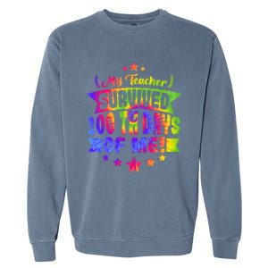 My Teacher Survived 100 Days Of Me! Happy 100 Days Tie Dye Meaningful Gift Garment-Dyed Sweatshirt