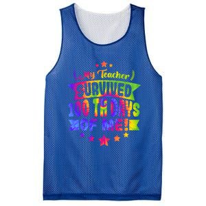 My Teacher Survived 100 Days Of Me! Happy 100 Days Tie Dye Meaningful Gift Mesh Reversible Basketball Jersey Tank