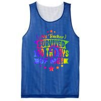 My Teacher Survived 100 Days Of Me! Happy 100 Days Tie Dye Meaningful Gift Mesh Reversible Basketball Jersey Tank