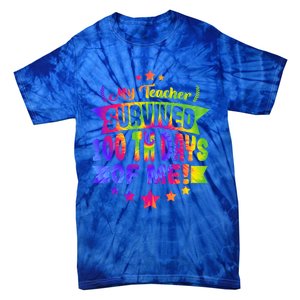 My Teacher Survived 100 Days Of Me! Happy 100 Days Tie Dye Meaningful Gift Tie-Dye T-Shirt