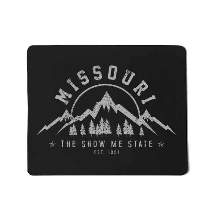 Missouri The Show Me State Est. 1821 Vintage Mountains Gift Mousepad