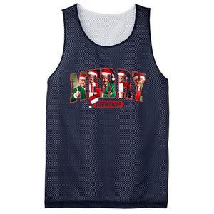 Merry Trumpmas Santa Trump Christmas Pajamas Funny Mesh Reversible Basketball Jersey Tank