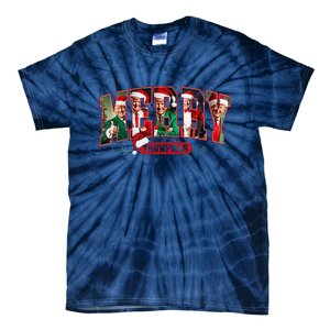 Merry Trumpmas Santa Trump Christmas Pajamas Funny Tie-Dye T-Shirt