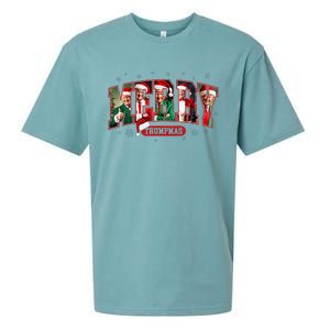 Merry Trumpmas Santa Trump Christmas Pajamas Funny Sueded Cloud Jersey T-Shirt