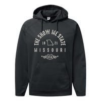 Missouri The Show Me State Vintage Performance Fleece Hoodie