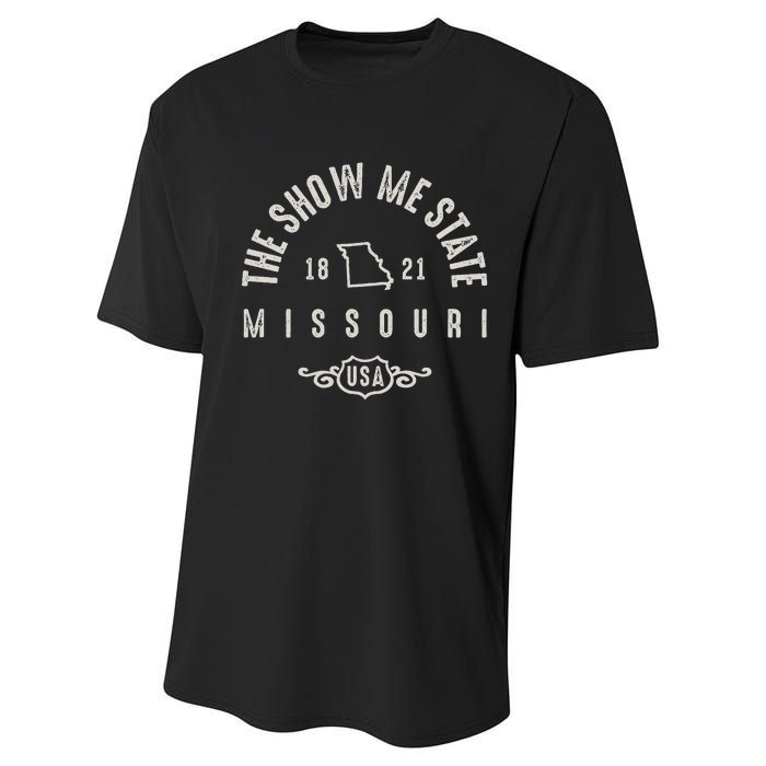 Missouri The Show Me State Vintage Performance Sprint T-Shirt