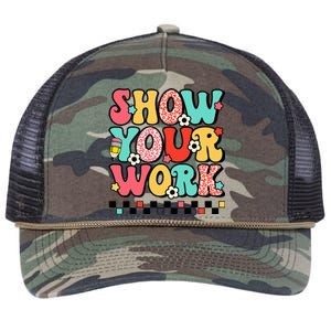 math teacher show your work 100 days of school Retro Rope Trucker Hat Cap