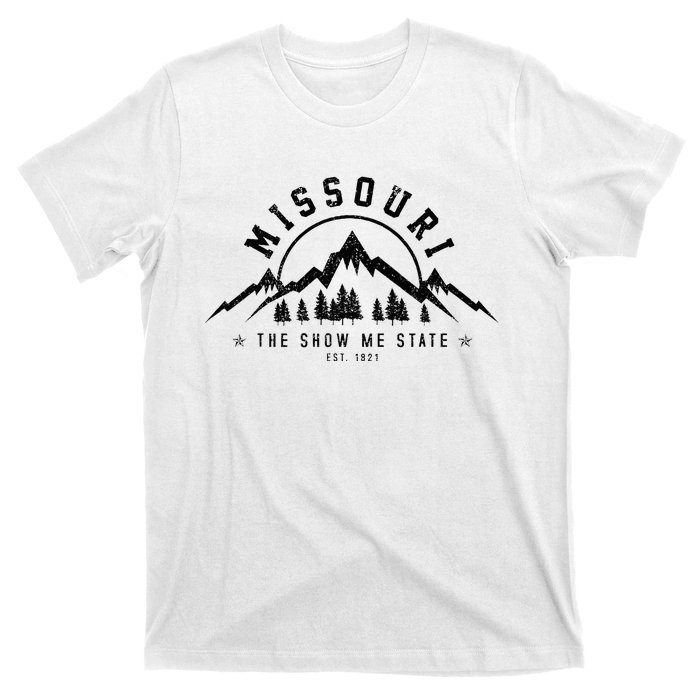 Missouri The Show Me State Est. 1821 Vintage Mountains Gift T-Shirt