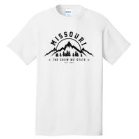 Missouri The Show Me State Est. 1821 Vintage Mountains Gift Tall T-Shirt