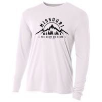 Missouri The Show Me State Est. 1821 Vintage Mountains Gift Cooling Performance Long Sleeve Crew