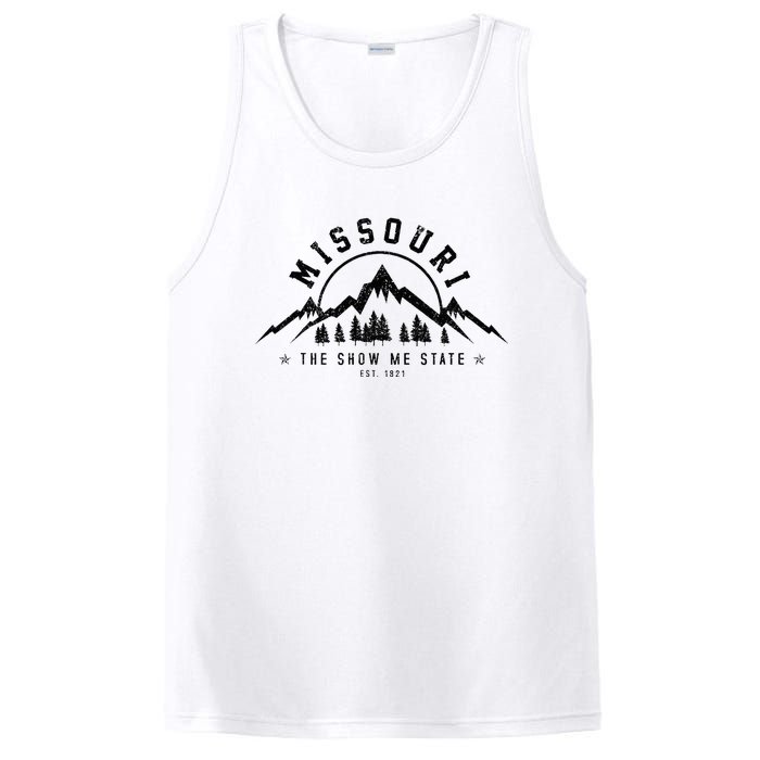 Missouri The Show Me State Est. 1821 Vintage Mountains Gift PosiCharge Competitor Tank