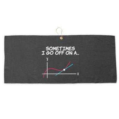 Math Teacher Sometimes I Go Off On A Tangent Large Microfiber Waffle Golf Towel