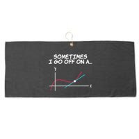 Math Teacher Sometimes I Go Off On A Tangent Large Microfiber Waffle Golf Towel