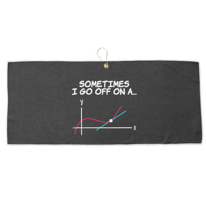 Math Teacher Sometimes I Go Off On A Tangent Large Microfiber Waffle Golf Towel