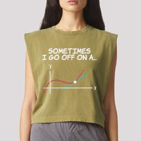 Math Teacher Sometimes I Go Off On A Tangent Garment-Dyed Women's Muscle Tee