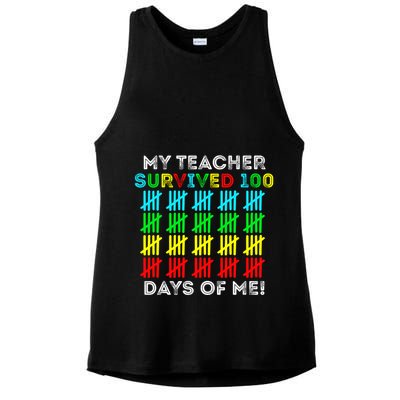 My Teacher Survived 100 Days Of Me 100 Days Of School Gift Ladies PosiCharge Tri-Blend Wicking Tank