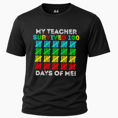 My Teacher Survived 100 Days Of Me 100 Days Of School Gift Performance Shirt