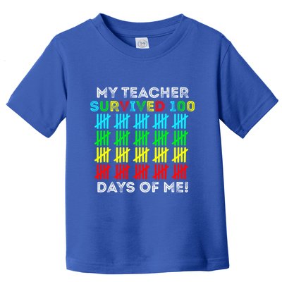 My Teacher Survived 100 Days Of Me 100 Days Of School Gift Toddler T-Shirt