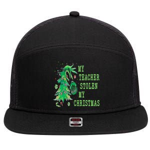 My Teacher Stolen My Christmas Funny For Student Teacher 7 Panel Mesh Trucker Snapback Hat