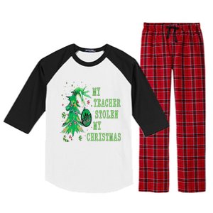 My Teacher Stolen My Christmas Funny For Student Teacher Raglan Sleeve Pajama Set