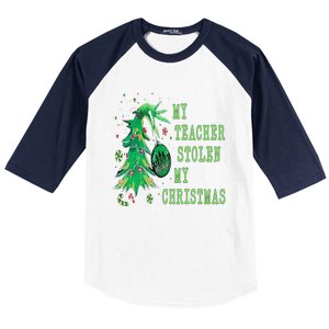 My Teacher Stolen My Christmas Funny For Student Teacher Baseball Sleeve Shirt