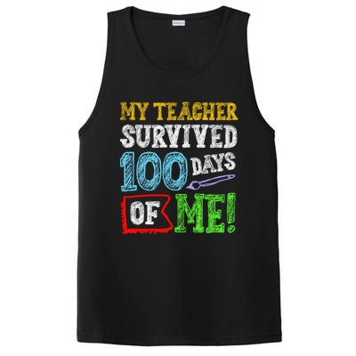 My Teacher Survived 100 Days Of Me 100 School Days Gift PosiCharge Competitor Tank