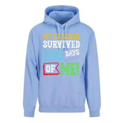 My Teacher Survived 100 Days Of Me 100 School Days Gift Unisex Surf Hoodie