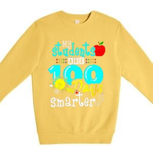 My Teacher Survived 100 Days Of Me Funny Premium Crewneck Sweatshirt