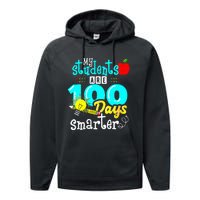 My Teacher Survived 100 Days Of Me Funny Performance Fleece Hoodie