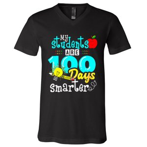 My Teacher Survived 100 Days Of Me Funny V-Neck T-Shirt