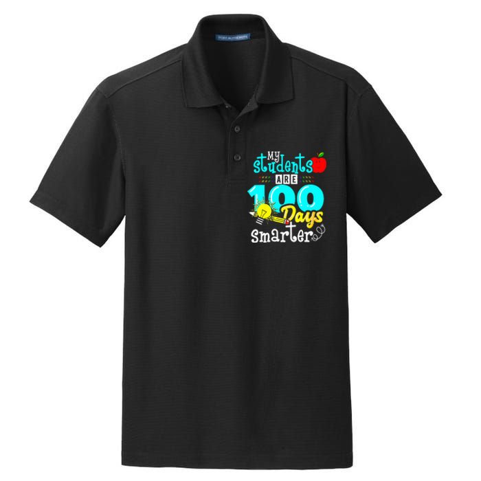 My Teacher Survived 100 Days Of Me Funny Dry Zone Grid Polo